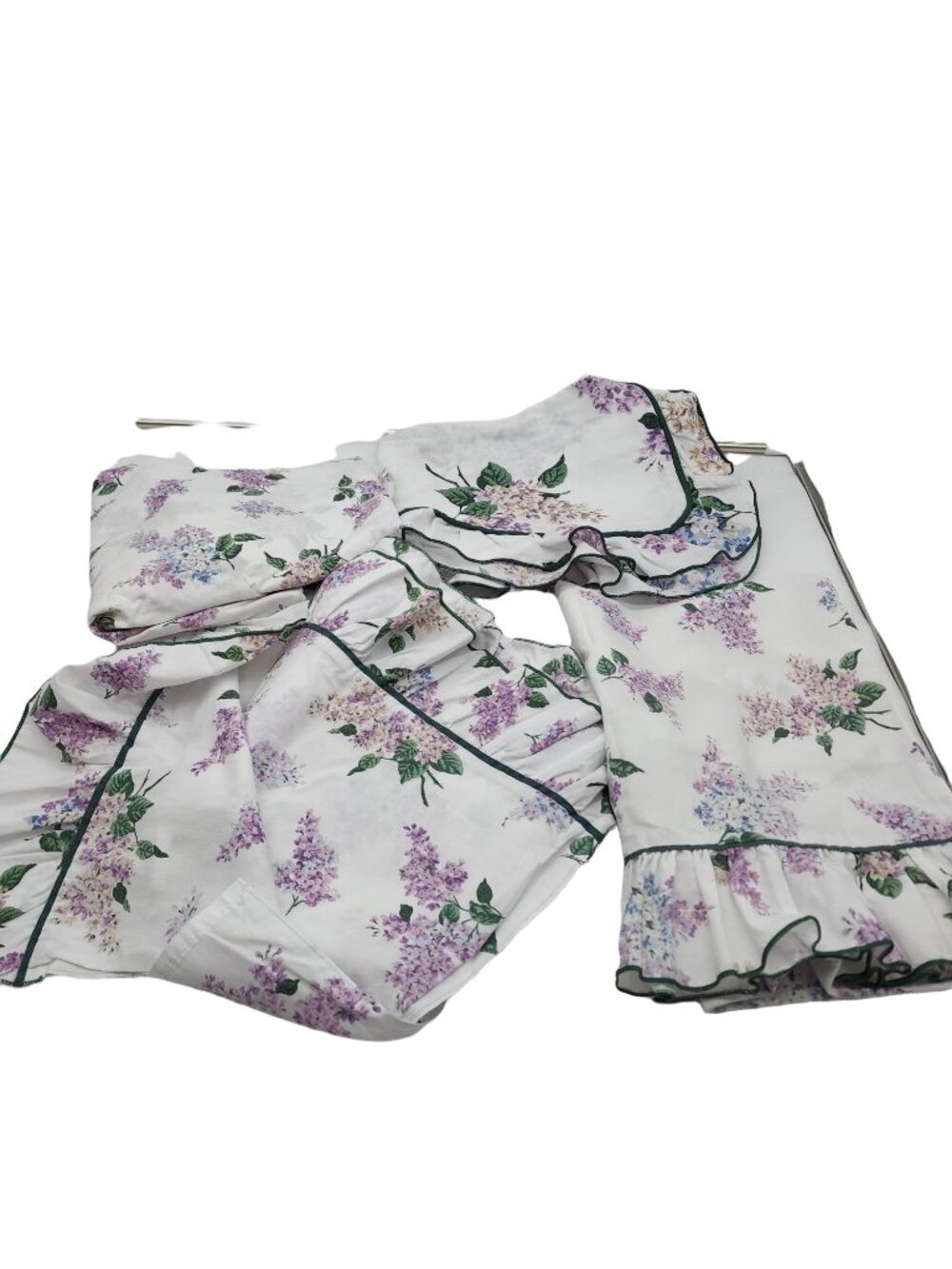 Vintage Cannon Twin Flat, Fitted, pillow case, Sham Sheet Flowers Lavender